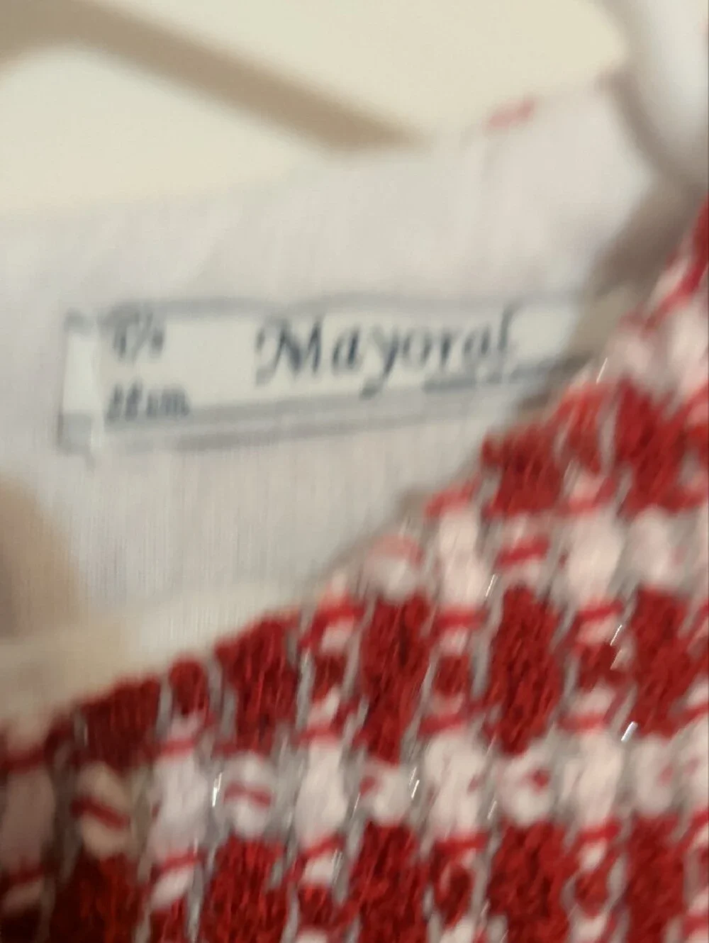 Mayoral Red and White Check Tweed Dress White Petticoat Lining